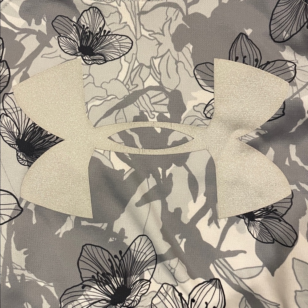 Under Armour Kids Floral Hoodie - Gray and White - Picture 4 of 10